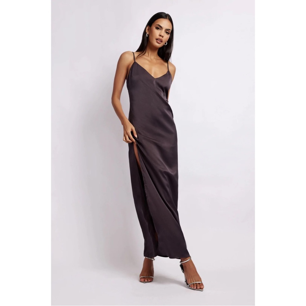 Meshki - Karissa Side Split Maxi Dress - Charcoal